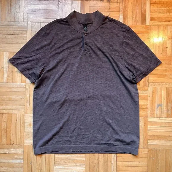 Lululemon Metal Vent Breathe Polo Men Size Large Shirt Graphite Grey Performance - Picture 1 of 9
